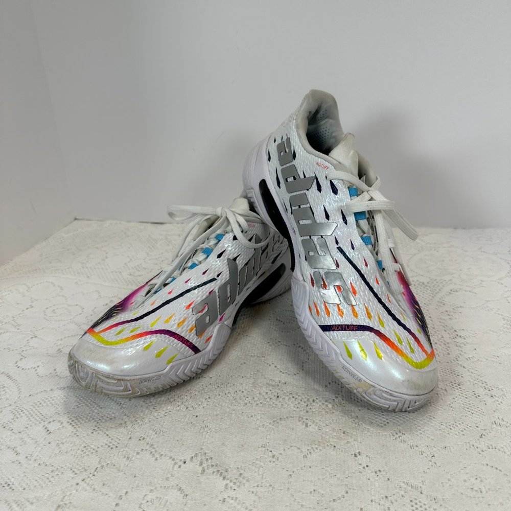 Adidas, Barricade CW3817 Running shoes with Neon color accents, White,  7.5